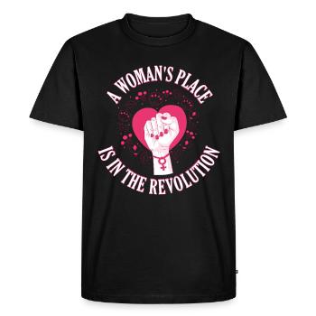 Femme en révolution Féminisme Cadeau - T-shirt Premium bio Homme - noir - Devant - Nico (187cm)