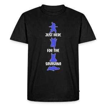 Juste ici pour le cadeau de yoga Savasana - T-shirt Premium bio Homme - noir - Devant - Nico (187cm)