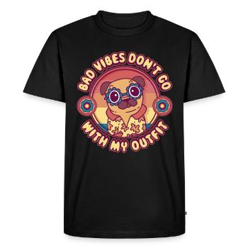 Bad Vibes Ne Va Pas Avec Ma Tenue Hippie Cadeau - T-shirt Premium bio Homme - noir - Devant - Nico (187cm)