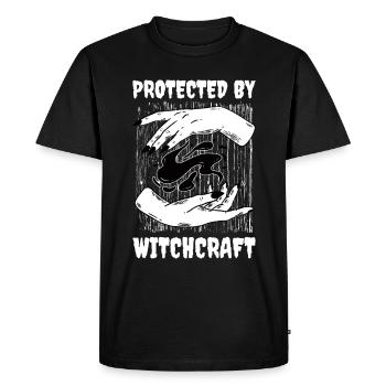 Protected By Witchcraft Wicca Gift - Men's Premium Organic T-Shirt - black - Front - Nico (187cm)