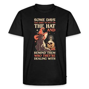 Put On The Hat Wicca Gift - Men's Premium Organic T-Shirt - black - Front - Nico (187cm)