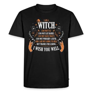 Je suis une sorcière Wicca Cadeau - T-shirt Premium bio Homme - noir - Devant - Nico (187cm)