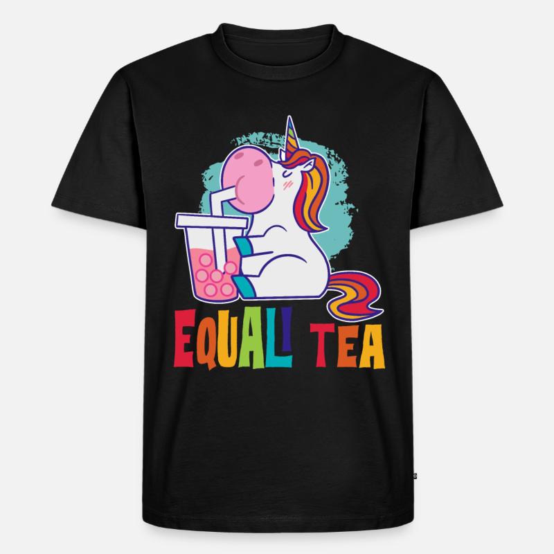Equali Tea Boba Geschenk - Männer Premium Bio T-Shirt - Schwarz