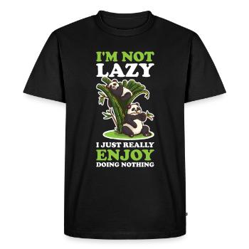 Dans le besoin Lazy Panda Bear Gift - T-shirt Premium bio Homme - noir - Devant - Nico (187cm)