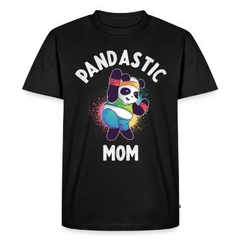 Panda Mom Panda Bear Gift - Men's Premium Organic T-Shirt - black - Front - Nico (187cm)