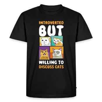 Chats introvertis Cadeau introverti - T-shirt Premium bio Homme - noir - Devant - Nico (187cm)