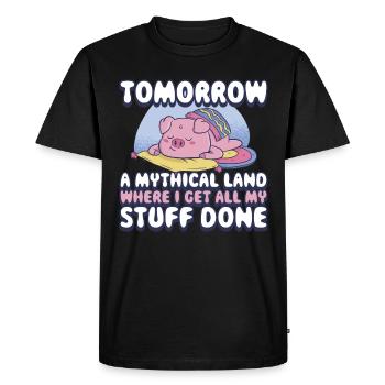 Demain un cadeau mythique de procrastination de la terre - T-shirt Premium bio Homme - noir - Devant - Nico (187cm)