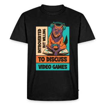 Jeux vidéo introvertis Cadeau introverti - T-shirt Premium bio Homme - noir - Devant - Nico (187cm)
