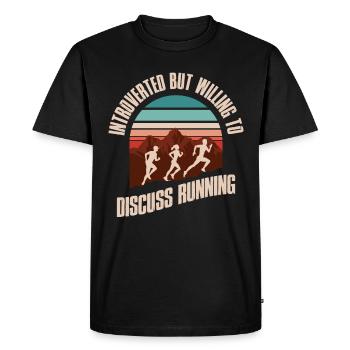 Course introvertie Cadeau introverti - T-shirt Premium bio Homme - noir - Devant - Nico (187cm)
