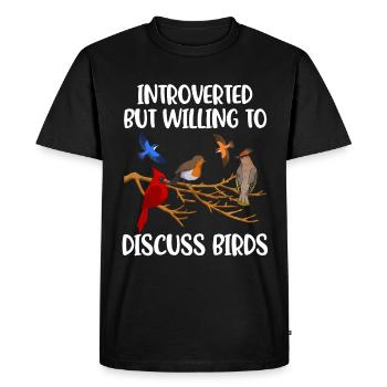 Oiseaux introvertis Cadeau introverti - T-shirt Premium bio Homme - noir - Devant - Nico (187cm)
