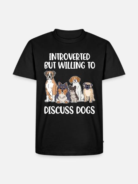 Introverted Dogs Introverted Gift - Men's Premium Organic T-Shirt - black