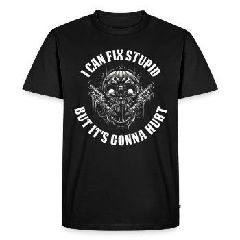 Je peux réparer le cadeau de tatouage stupide - T-shirt Premium bio Homme - noir - Devant - Nico (187cm)