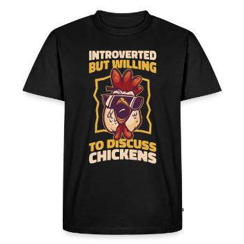 Poulets introvertis Cadeau introverti - T-shirt Premium bio Homme - noir - Devant - Nico (187cm)