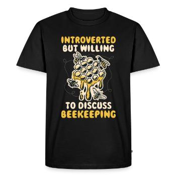 Apiculture introvertie Cadeau introverti - T-shirt Premium bio Homme - noir - Devant - Nico (187cm)