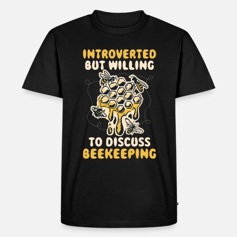 Introverted Beekeeping Introverted Gift - Men's Premium Organic T-Shirt - black