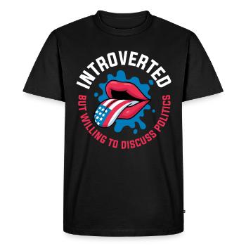 Politique introvertie Cadeau introverti - T-shirt Premium bio Homme - noir - Devant - Nico (187cm)