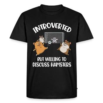 Hamsters introvertis Cadeau introverti - T-shirt Premium bio Homme - noir - Devant - Nico (187cm)