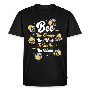 Bee The Change Bee Gift - Men's Premium Organic T-Shirt - black - Front - Nico (187cm)