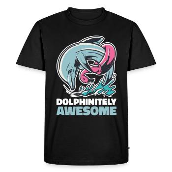 Cadeau rétro dauphin dauphin - T-shirt Premium bio Homme - noir - Devant - Nico (187cm)