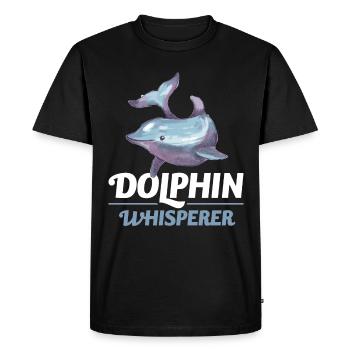 Dolphin Whisperer Dolphin Cadeau - T-shirt Premium bio Homme - noir - Devant - Nico (187cm)