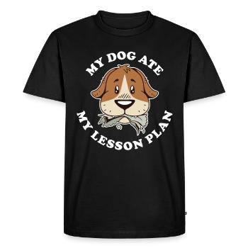 Mon chien a mangé mon plan de cours Cadeau de l’enseignant - T-shirt Premium bio Homme - noir - Devant - Nico (187cm)