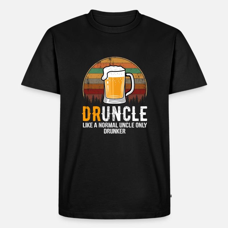 Druncle drinking uncle - Männer Premium Bio T-Shirt - Schwarz