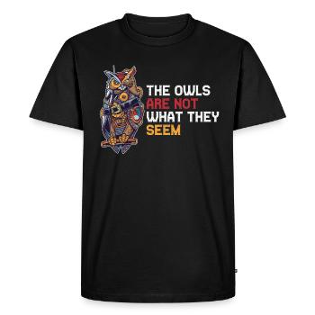 Les hiboux ne sont pas ce qu’ils semblent être un cadeau de hibou - T-shirt Premium bio Homme - noir - Devant - Nico (187cm)