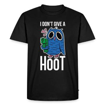 Je n’offre pas un cadeau de hibou hoot - T-shirt Premium bio Homme - noir - Devant - Nico (187cm)