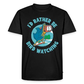 Id Rather Be Bird Watching Bird Gift - T-shirt Premium bio Homme - noir - Devant - Nico (187cm)