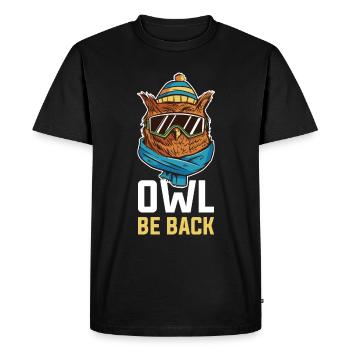 Owl Be Back Owl Cadeau - T-shirt Premium bio Homme - noir - Devant - Nico (187cm)