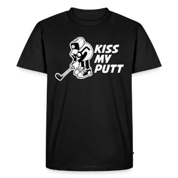 Kiss My Putt Golf Golf Gift - Men's Premium Organic T-Shirt - black - Front - Nico (187cm)