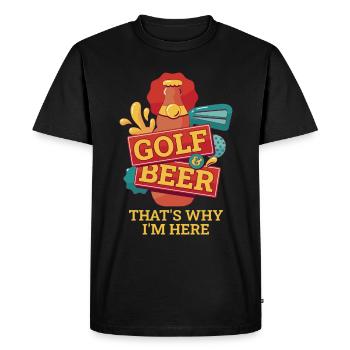 Golf And Beer That's Why I'm Here Golf Gift - Men's Premium Organic T-Shirt - black - Front - Nico (187cm)