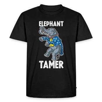 Elephant Tamer Elephant Gift - Men's Premium Organic T-Shirt - black - Front - Nico (187cm)