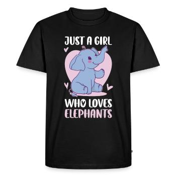 Juste une fille qui aime les éléphants Elephant Gift - T-shirt Premium bio Homme - noir - Devant - Nico (187cm)