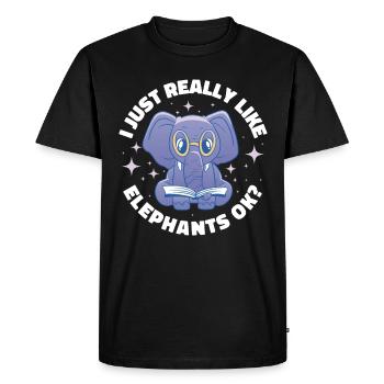 J’aime vraiment Elephants Elephant Gift - T-shirt Premium bio Homme - noir - Devant - Nico (187cm)