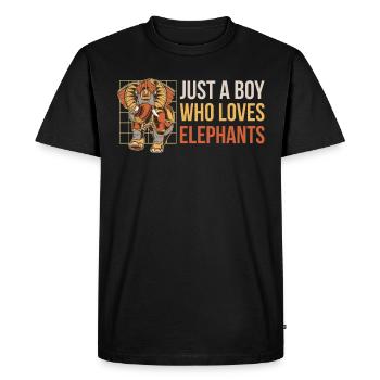 Just A Boy Who Loves Elephants Elephants Gift - Men's Premium Organic T-Shirt - black - Front - Nico (187cm)
