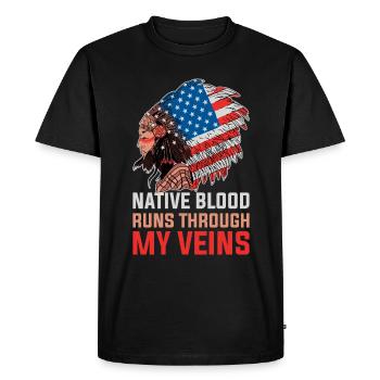 Native Blood Native American Gift - Men's Premium Organic T-Shirt - black - Front - Nico (187cm)