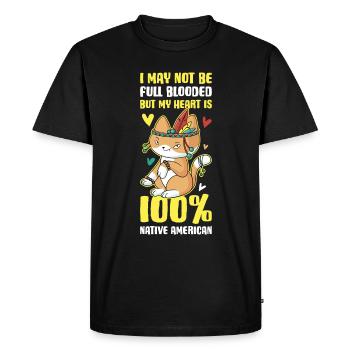 Cadeau amérindien 100% amérindien - T-shirt Premium bio Homme - noir - Devant - Nico (187cm)