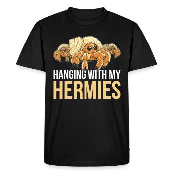 Accrocher avec mon cadeau de crabe Hermy - T-shirt Premium bio Homme - noir - Devant - Nico (187cm)