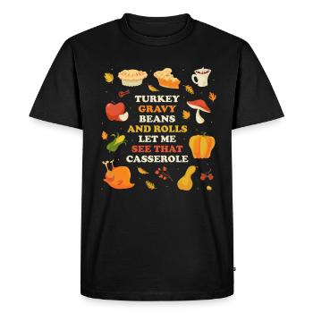 Turkey Gravy Beans Thanksgiving Gift - Men's Premium Organic T-Shirt - black - Front - Nico (187cm)