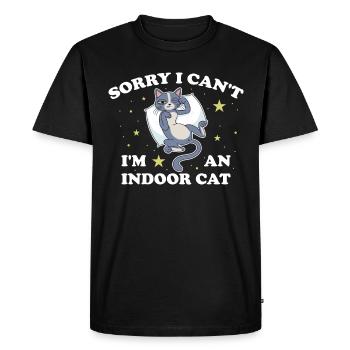 Désolé, je ne peux pas être un cadeau de chat d’intérieur - T-shirt Premium bio Homme - noir - Devant - Nico (187cm)