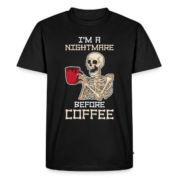 At A Nightmare Before Coffee Coffee Gift - Men's Premium Organic T-Shirt - black - Front - Nico (187cm)