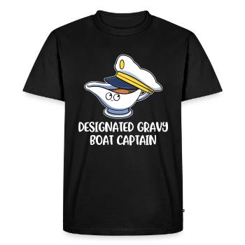Gravy Boat Captain Thanksgiving Gift - Men's Premium Organic T-Shirt - black - Front - Nico (187cm)
