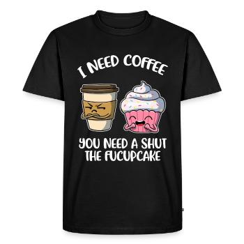I Need Coffee Coffee Gift - Men's Premium Organic T-Shirt - black - Front - Nico (187cm)