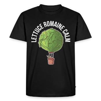 Lettuce Romaine Calm Vegan Gift - Men's Premium Organic T-Shirt - black - Front - Nico (187cm)