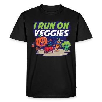 I Run On Veggies Vegan Gift - Men's Premium Organic T-Shirt - black - Front - Nico (187cm)