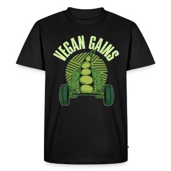 Vegan gagne un cadeau végétalien - T-shirt Premium bio Homme - noir - Devant - Nico (187cm)