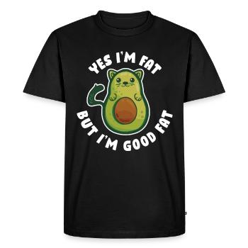 Yes In Fat But in Good Fat Avocado Gift - Men's Premium Organic T-Shirt - black - Front - Nico (187cm)