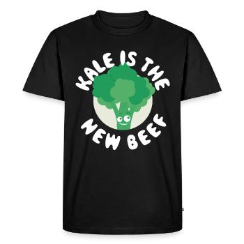 Kale Is The New Beef Vegan Gift - Men's Premium Organic T-Shirt - black - Front - Nico (187cm)