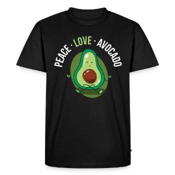 Cadeau d'avocat d'avocat d'amour de paix - T-shirt Premium bio Homme - noir - Devant - Nico (187cm)